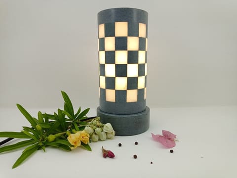 Al Maun | Lamis | Hand Carved Table Lamp | Made With Alabaster  & Soapstone
