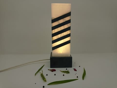 Al Maun | Narobia | Hand Carved Table Lamp | Made With Alabaster  & Soapstone