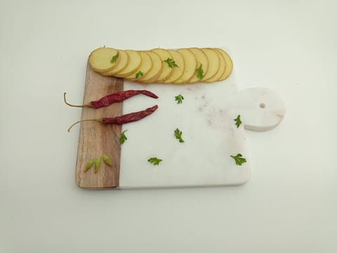 Al Maun | Zachary | Hand Carved Chopping Board | Cheese Platter | Made With Marble & Wood