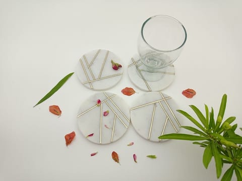 Al Maun | Inas | Hand Carved Coasters | Made With Marble