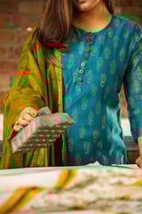 Sootisyahi-HANDBLOCK PRINT CHANDERI SILK KURTI