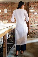 Sootisyahi-HANDBLOCK PRINTED CHANDERI SILK KURTI