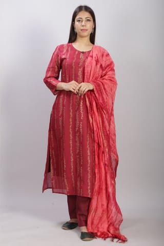 Sootisyahi-HANDBLOCK PRINT CHANDERI KURTI