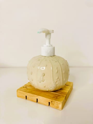 Country Clay-Liquid Handwash Dispenser (Off-White) Made of Ceramic by Country Clay