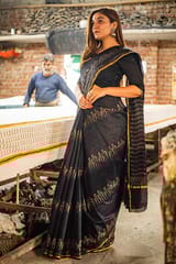 Sootisyahi-Hand Block Printed Chanderi SIlk Saree