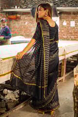 Sootisyahi-Hand Block Printed Chanderi SIlk Saree