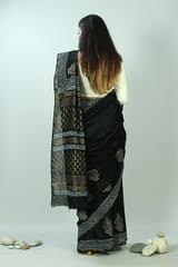 Sootisyahi-Hand Block Printed Chanderi Silk Saree