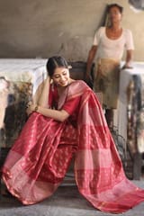 Sootisyahi-Handblock Print Chanderi Silk Saree