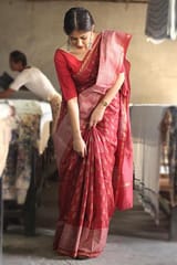 Sootisyahi-Handblock Print Chanderi Silk Saree