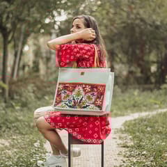 Woca-Tulip Pastel Blue Book Tote Bag