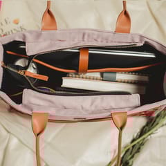 Woca-Tulip Pastel Pink Book Tote Bag