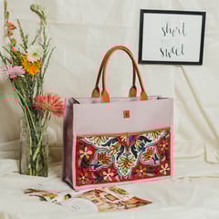 Woca-Tulip Pastel Pink Book Tote Bag