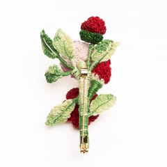 Nandnistudio - Maroon flowers brooch - made to order, dispatch time 2-3 weeks
