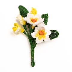 Nandnistudio-White flowers brooch - made to order, dispatch time 2-3 weeks