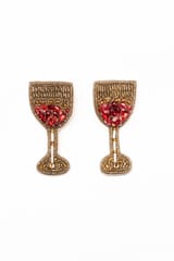 Nandnistudio - Beaded Wine Glass Earrings