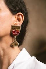 Nandnistudio - Beaded Wine Glass Earrings