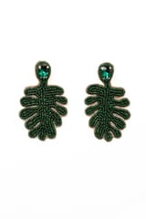 Nandnistudio - Beaded Palm Leaf Earrings