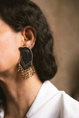 Nandnistudio - Black Bird Beaded Earring