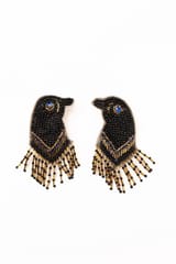 Nandnistudio - Black Bird Beaded Earring