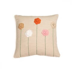 Nandnistudio - Crochet roses cushion cover - Beige