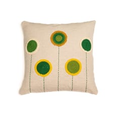 Nandnistudio - Crochet circles cushion cover (Green) - Beige