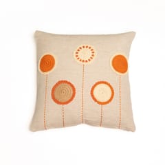 Nandnistudio - Crochet circles cushion cover (Orange) - Beige