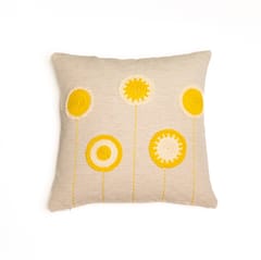 Nandnistudio - Crochet circles cushion cover (Yellow) - Beige