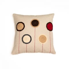 Nandnistudio - Crochet circles cushion cover (Red) - Beige