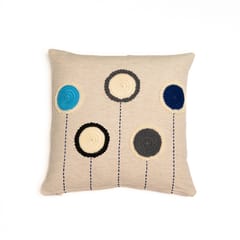 Nandnistudio - Crochet circles cushion cover (Blue) - Beige