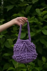 Nandnistudio - Hand Crocheted Mauve Macrame Bag