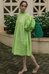 Nandnistudio - Hand Crocheted Green Jhola Bag