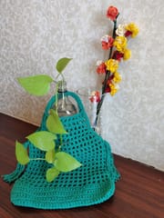 Nandnistudio - Hand Crocheted Green Jhola Bag