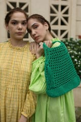 Nandnistudio - Hand Crocheted Green Jhola Bag