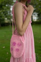 Nandnistudio - Hand Crocheted Pink Bucket Bag
