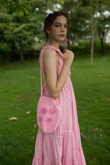 Nandnistudio - Hand Crocheted Pink Bucket Bag