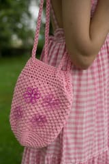 Nandnistudio - Hand Crocheted Pink Bucket Bag