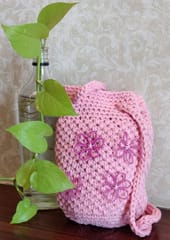 Nandnistudio - Hand Crocheted Pink Bucket Bag