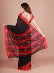 RESHAWeaves - Black Bengal Jamdani Cotton Saree