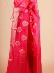 RESHAWeaves - Pink Cotton Banarasi Saree