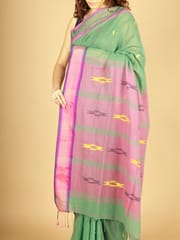 RESHAWeaves - Green Bengal Cotton Saree