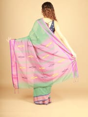 RESHAWeaves - Green Bengal Cotton Saree