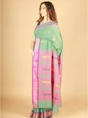 RESHAWeaves - Green Bengal Cotton Saree