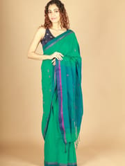 RESHAWeaves - Green Bengal Cotton Saree