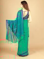 RESHAWeaves - Green Bengal Cotton Saree