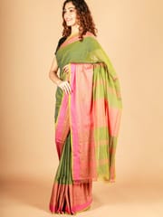RESHAWeaves - Green Bengal Cotton Saree
