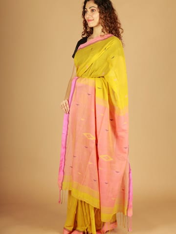 RESHAWeaves - Green Bengal Cotton Saree