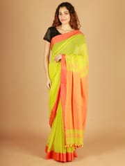 RESHAWeaves - Green Bengal Cotton Saree