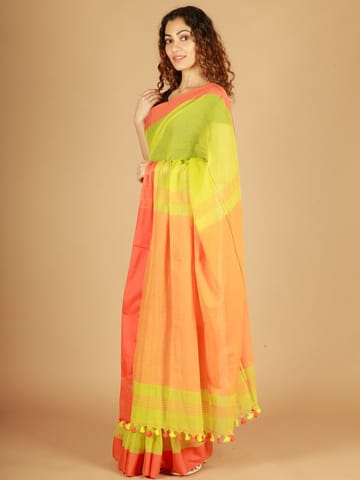 RESHAWeaves - Green Bengal Cotton Saree