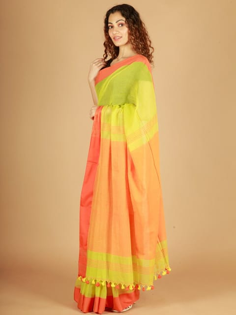 RESHAWeaves - Green Bengal Cotton Saree