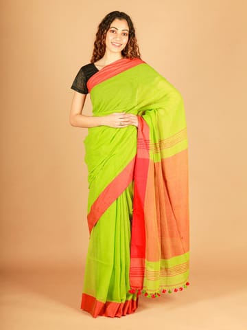 RESHAWeaves - Green Bengal Cotton Saree